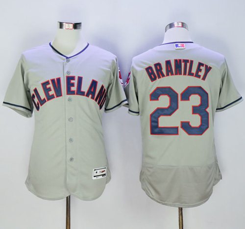 Indians #23 Michael Brantley Grey Flexbase Authentic Collection Stitched MLB Jersey